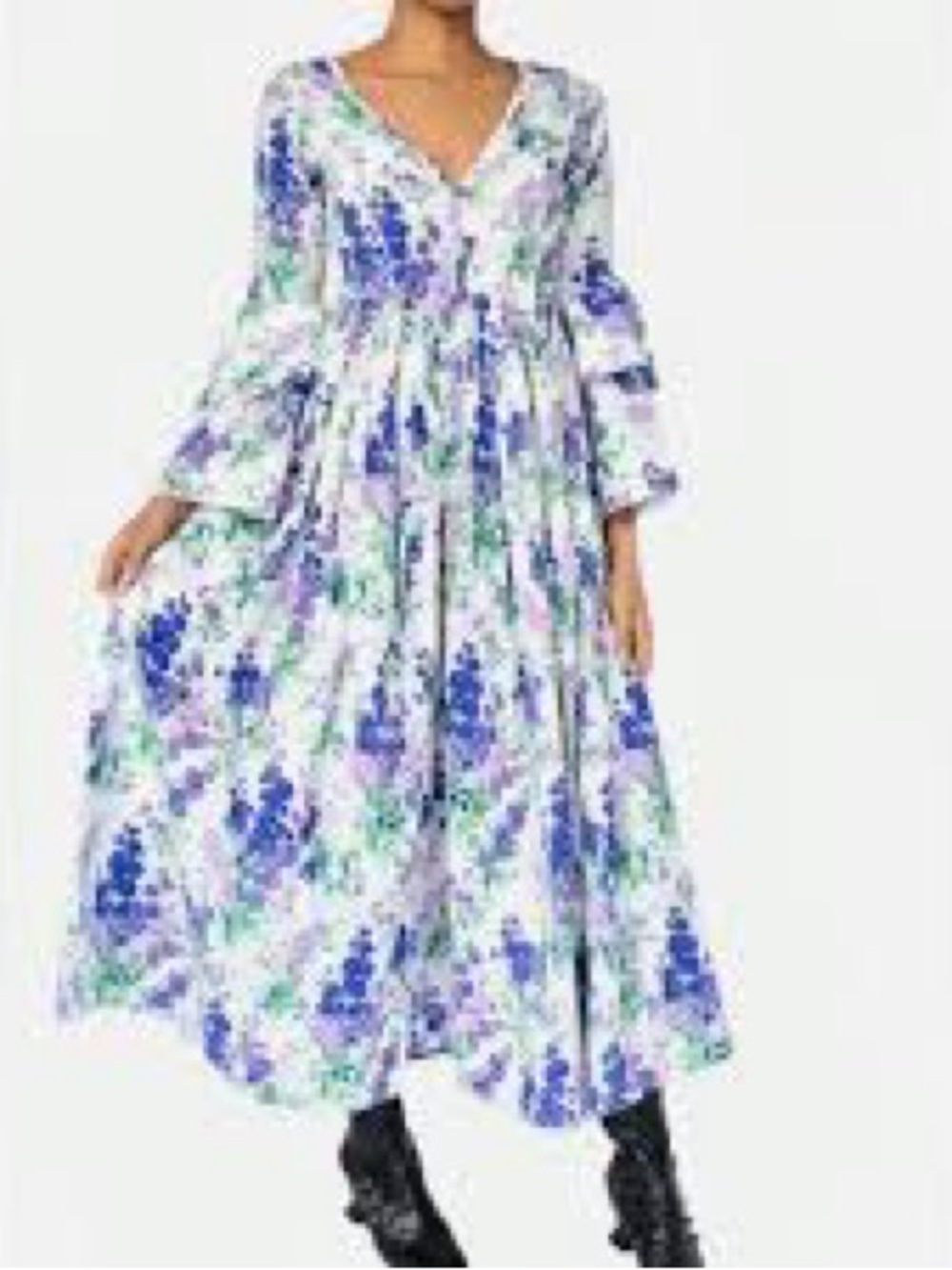 Batsheva Blue and Green Marie Antoinette Dress - Picture 2 of 6